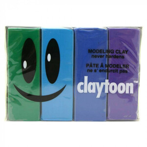 MODELING CLAY(モデリングクレイ)　claytoon(クレイトーン)　カラー油粘土　4色組(クール)　1Pound　3個セット