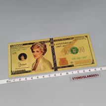 プリンセス ダイアナ妃 １００万ドルゴールドレプリカ 記念 贈答品 レプリカシリーズ 記念ゴールド紙幣 A026_画像3