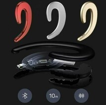 ワイヤレスbluetoothイヤホンハンズフリーマイク骨伝導 　ゴールド_画像6