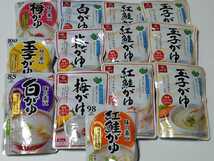 非常食 まとめ売り 13点！ 粥　味の素、ぱくぱく、　白がゆ、玉子がゆ、梅がゆ、紅鮭がゆ_画像1