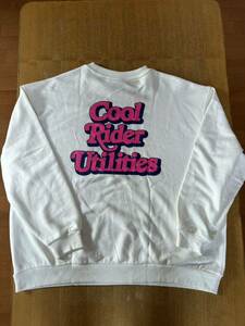 CRU スウェットシャツ ホワイト M トレーナー Cool Rider Utilities ピンクプリント