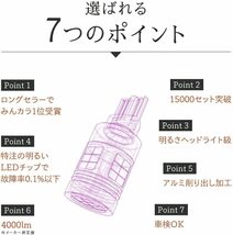 『送料無料』S25 LED バックランプ 爆光 4000lm LEDチップ 30基 12V 無極性 6500k ホワイト 2個　白　ライト　バルブ　HI　シングル_画像3