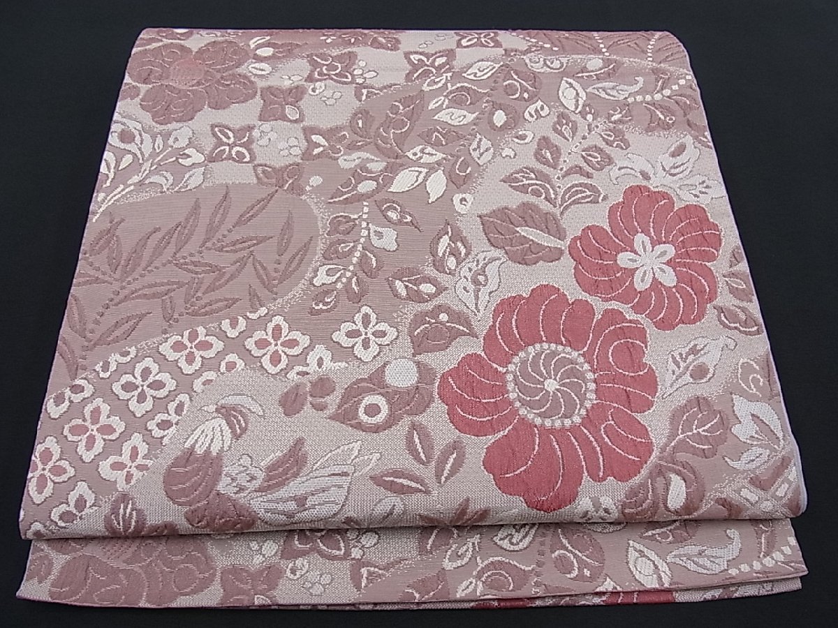 辻が花】六通 袋帯 絞り柄-
