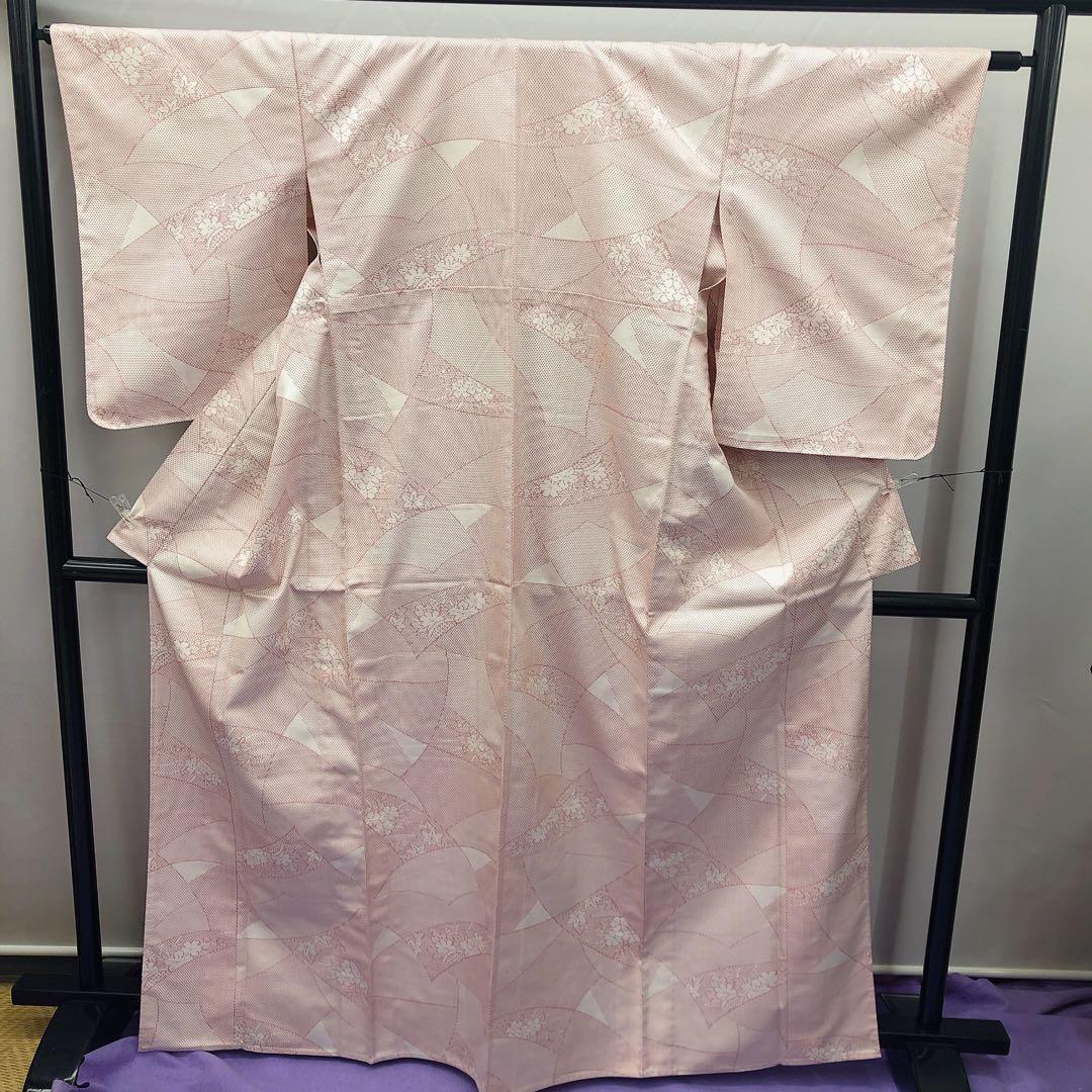 BY 2591 単衣 若草 紬 バチ襟 居敷当 | revistaintramuros.com.br