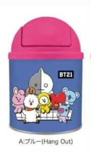 BTS 防弾少年団 BT21 お菓子詰め合わせ 中身無し サークル缶 ブルー LINEフレンズ