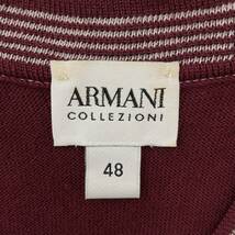 ARMANI COLLEZIONI ウール 薄手 ニット セーター Vネック エンジ バーガンディー メンズ 48 (Mサイズ) アルマーニ コレツォーニ 3010123_画像4