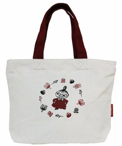 ムーミン リトルミー ミニトートバッグ ランチバッグ ミーと花 横長型 Moomin★アイボリー★新品【ネコポス発送（全国一律 220円 税込）