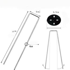 シート 押さえ ピン 太さ4MM　長さ15cm Ｕ型杭＆黒丸 Uピン ヘアピン杭 押え杭 U型