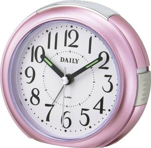 リズム時計工業 DAILY デイリー 小型 連続秒針 ライト付き 電子音 目覚時計 デイリーRA21DN（ピンク） 新品です。