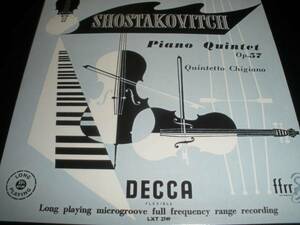 ショスタコーヴィチ ブロッホ ピアノ五重奏曲 キジアーノ五重奏団 デッカ モノ オリジナル 紙 未使用美品