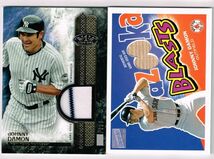 4枚セット Johnny Damon NYY/BOS/KCR 2016 Topps Tier One jersey Pin Stripe /399 + 2003 Topps Bazooka Game Used Bat など四枚セット_画像2