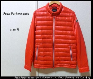 ■Peak Performance ピークパフォーマンス ダウン ジャケット サイズM 朱色系 中古 