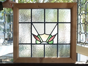 ■アンティークステンドグラス23373-1 シンプル 英国 イギリス 窓 ドア 内装に ■