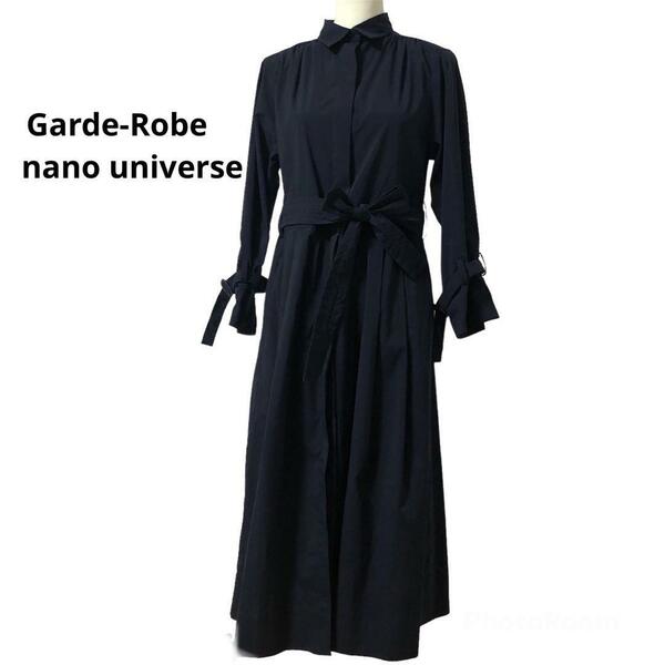 Garde-Robe ナノユニバース ネイビー　36 シャツワンピース　ギャルドローブ