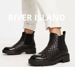 RIVER ISLAND リバーアイランド　キルティング　サイドゴア　ブーツ