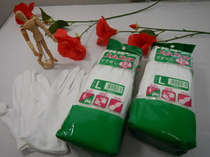  white. cotton gloves L size *12.×2 sack total 24.* car driving & luggage ..& precise work & selection . etc. * free shipping 