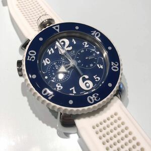 GaGa MILANO　ガガミラノ　腕時計　クロノスポーツ　45MM　クォーツ　メンズ　ネイビー×ホワイト