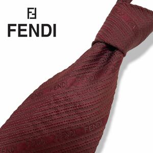 H714 訳あり 美品 フェンディ FENDI シルク100％ FF ネクタイ レギュラータイ ロゴ ハイブランド ビジネス 高級 フォーマル イタリア製