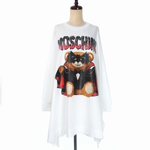 モスキーノ MOSCHINO 20SS バッド テディベア プリント ワンピース 40 ホワイト 白 V0458 レディース