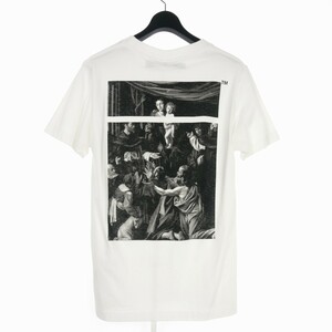 未使用品 オフホワイト OFF WHITE カラヴァッジョ スクエア プリント Tシャツ カットソー 半袖 S 白 ホワイト 国内正規 メンズ