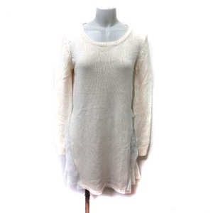  Banner Barrett Banner Barrett knitted One-piece Mini switch chiffon long sleeve chu-ru38 white eggshell white /YI lady's 