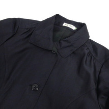 バンベール VINVERT ジャケット ステンカラー 薄手 格子柄 ネイビー 紺 9AR レディース_画像4