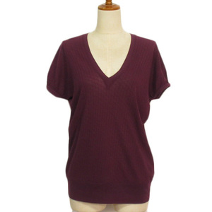  Zucca zucca cut and sewn knitted V neck short sleeves M purple purple lady's 