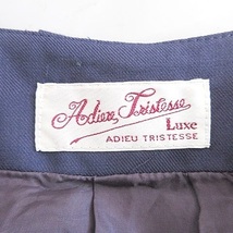 アデュートリステス ADIEU TRISTESSE ワンピース ひざ丈 七分袖 クルーネック パフ袖 刺繍 紺 ネイビー 38 レディース_画像3