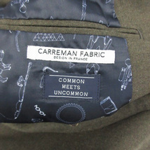 キャリーマンファブリック CARREMAN FABRIC テーラードジャケット ミドル丈 シングルボタン 総裏地 S カーキ /YM12 メンズ_画像4