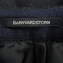 バンヤードストーム BARNYARDSTORM フレアスカート ミニ丈 無地 カットオフ ウール混 0 紺 ネイビー /SY15 レディース_画像3