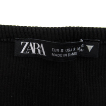 ザラ ZARA カーディガン ショート丈 ラウンドネック 無地 S 黒 ブラック /SY35 レディース_画像3