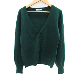 e Spee Be SPB knitted cardigan V neck plain wool M green green /SM27 lady's 