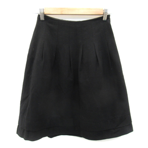  Proportion Body Dressing flair skirt gathered skirt knee height plain wool 1 black black /YK11 lady's 