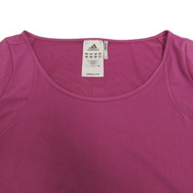 アディダス adidas Tシャツ 五分袖 CLIMACOOL ピンク系 ピンクパープル M レディース_画像2