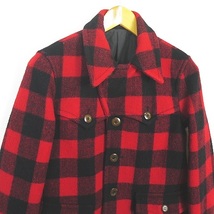 プレッジ PLEDGE WOOLRICH メルトン チェック ジャケット 48 レッド 2sa4477_画像3