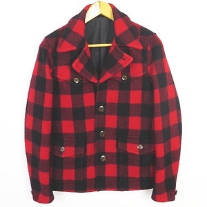 プレッジ PLEDGE WOOLRICH メルトン チェック ジャケット 48 レッド 2sa4477