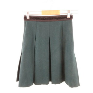  Untitled UNTITLED miniskirt flair pleat green green 0 *E207 lady's 