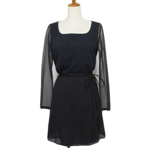  body dressing BODY DRESSING setup One-piece cut and sewn blouse LAP skirt see-through M navy blue navy lady's 