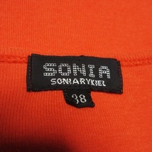 ソニア ソニアリキエル SONIA SONIA RYKIEL Tシャツ カットソー Vネック 半袖 スパンコール ロゴ サイドライン 38 オレンジ レディース_画像6