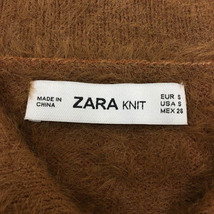 ザラ ZARA KNIT セーター ニット プルオーバー シャギー 無地 ナイロン 長袖 USA S 茶 ブラウン レディース_画像5