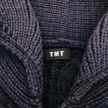 ティーエムティー TMT WASHED CABLE SHAWL CARDIGAN ショールカラー ニットカーディガン 長袖 ケーブル編み S 紺 ネイビー TKN-F12-04 /KH_画像3