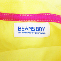 ビームスボーイ BEAMS BOY Tシャツ カットソー 半袖 Uネック ロゴ刺? 2 黄色 イエロー /FF24 レディース_画像6