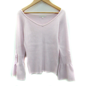  Proportion Body Dressing PROPORTION BODY DRESSING knitted cut and sewn V neck rib flair sleeve 2 light Pink Lady -s