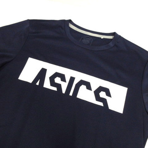 アシックス asics Tシャツ 3枚セット 半袖 ロゴプリント 速乾 ブラック 黒 ネイビー 紺 蛍光オレンジ L メンズの画像5