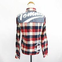 トミーガール tommy girl ネルシャツ 長袖 ボックスチェック 切替 ロゴ S マルチカラー ※EKM レディース_画像3