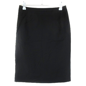 Rope ROPE skirt tight knee height back fastener thin wool plain 60-86 black black bottoms /CK lady's 