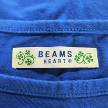 ビームスハート BEAMS HEART カットソー ラウンドネック 半袖 袖折返 ショート丈 コットン 青 ブルー /AH14 ☆ レディース_画像6