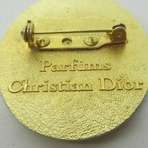 クリスチャンディオール Christian Dior パルファン Parfums ブローチ ヴィンテージ CDロゴ オーバル 楕円 メタル ゴールドカラー ECR17_画像6