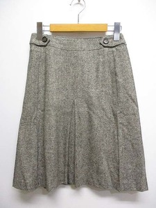 アミファ amifur ウール混 ネップ 台形 スカート 64-91 グレー 絹混 裏地付き 日本製 レディース