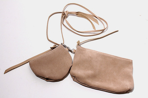 未使用品 hobo ホーボー PAIR CASE COW SUEDE WITH STRAP カウスエード ペアケース BEIGE ベージュ HB-W3806 /■In2 メンズ